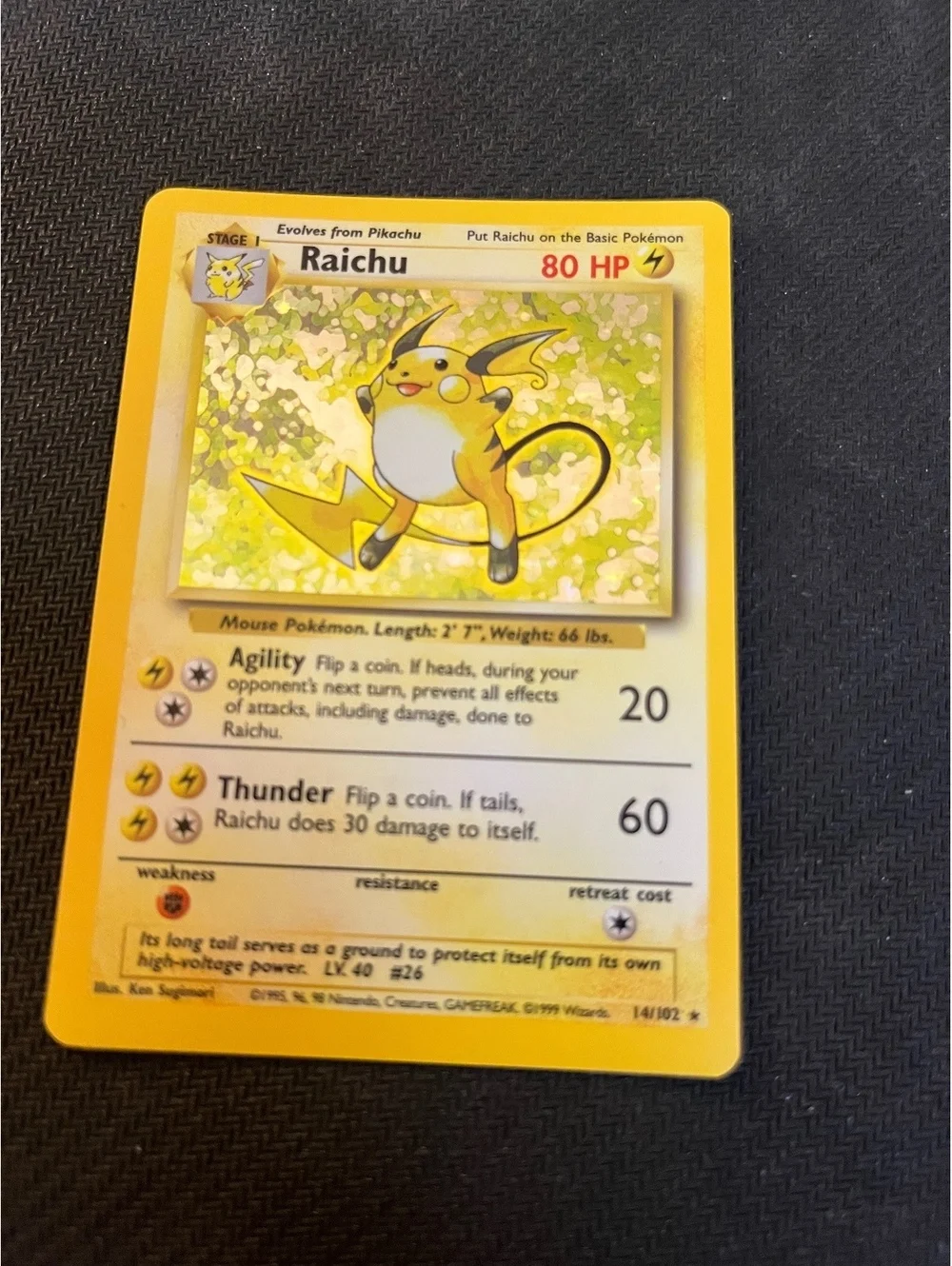 Raichu base set NM Pokémon